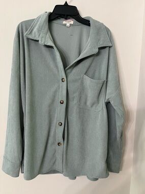 ANDRÉE BY UNIT Sage Green Ribbed Button Cardigan